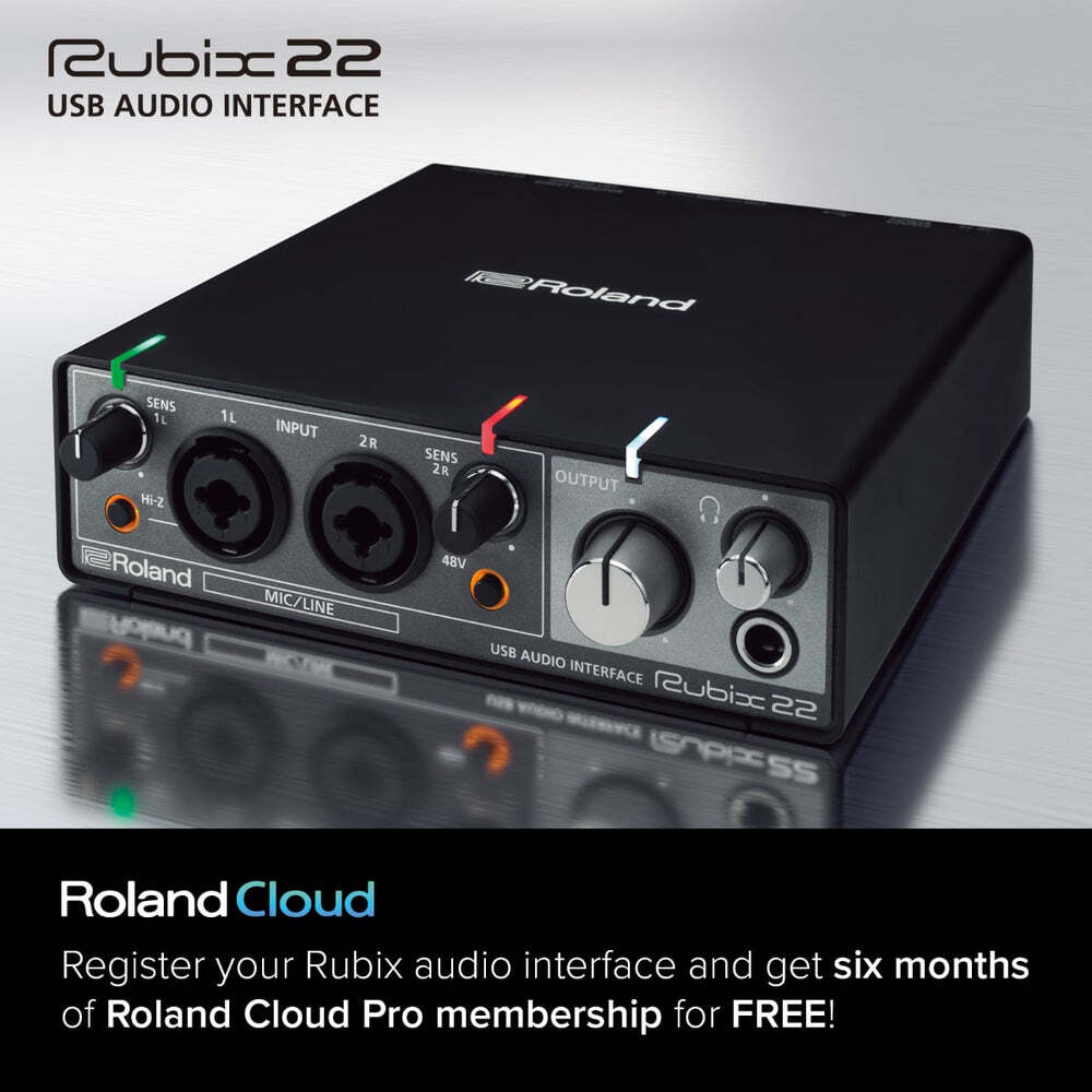 ROLAND Rubix22 USB Audio Interface - 2in/2out, MIDI, 24-bit/192kHz, Compact, High-Fidelity Sound, Affordable for Musicians & Producers — view 6