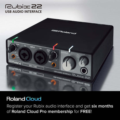 ROLAND Rubix22 USB Audio Interface - 2in/2out, MIDI, 24-bit/192kHz, Compact, High-Fidelity Sound, Affordable for Musicians & Producers — view 6
