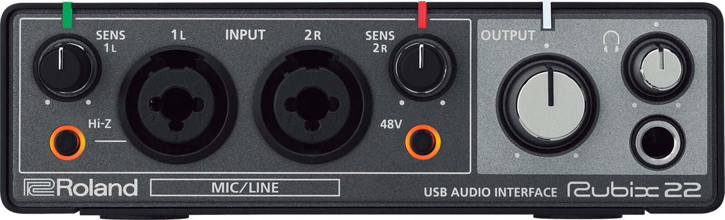ROLAND Rubix22 USB Audio Interface - 2in/2out, MIDI, 24-bit/192kHz, Compact, High-Fidelity Sound, Affordable for Musicians & Producers — view 2