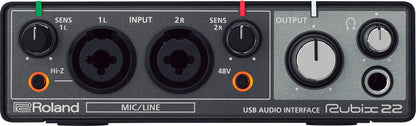 ROLAND Rubix22 USB Audio Interface - 2in/2out, MIDI, 24-bit/192kHz, Compact, High-Fidelity Sound, Affordable for Musicians & Producers — view 2