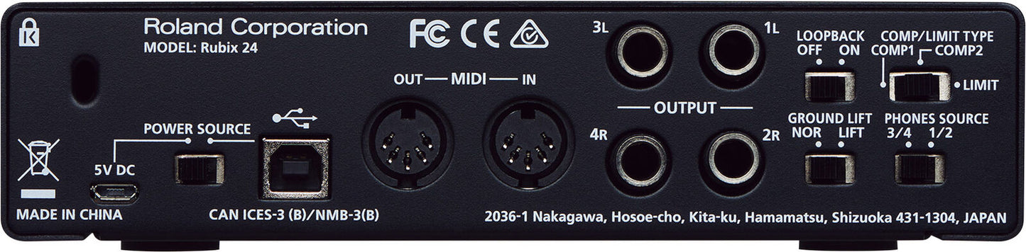 ROLAND Rubix24 USB Audio Interface - 2x4 Channels, MIDI, 24-bit/192kHz High-Resolution Sound, Compact & Affordable — view 3