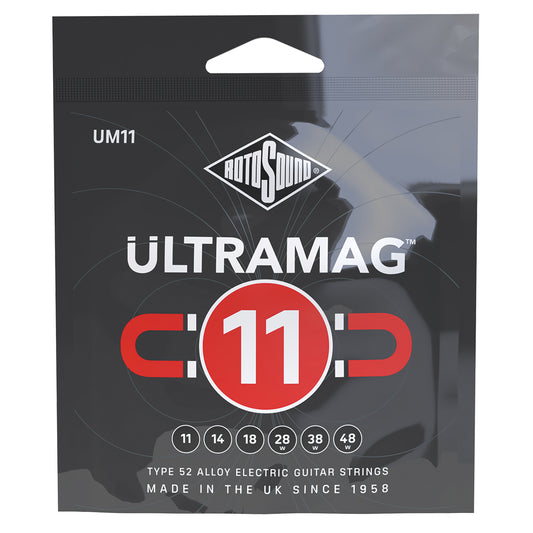 Rotosound Ultramag Electric Guitar Strings Set 11-48 [RUM11] - Type 52 Alloy, High Energy, Corrosion Resistant, Made in the UK