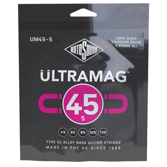 Rotosound Ultramag Bass Guitar Strings 5-String Set 45-130 [RUM455]