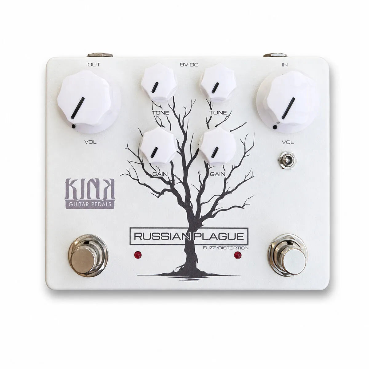 Kink Russian Plague Fuzz Distortion Pedal Dual Circuit Doom Style Fuzz Rat and Muff Barebones Model RUSSIAN-BB