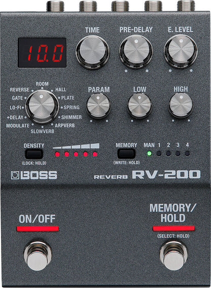 BOSS RV-200 Reverb Pedal - 12 Versatile Reverb Types, Compact 200 Series Design, Includes Arpverb for Ambient Soundscapes — view 2