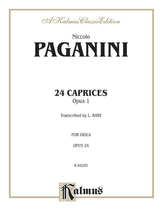 24 Caprices Opus 1 for Viola