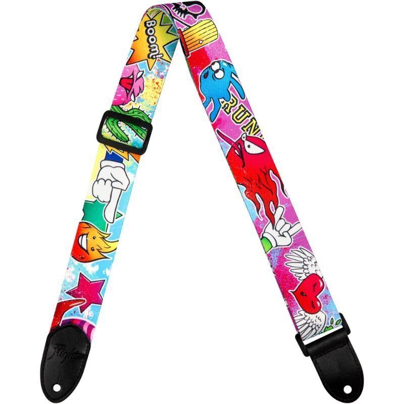 Flight S35 Wow Polyester Ukulele Strap with Adjustable Length and Leather Ends