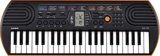 Casio SA76 44 Note Mini Keyboard with LCD Display, 8 Note Polyphony, 100 Tones, 50 Rhythms, 10 Songs, Lesson Settings, 5 Drum Pads