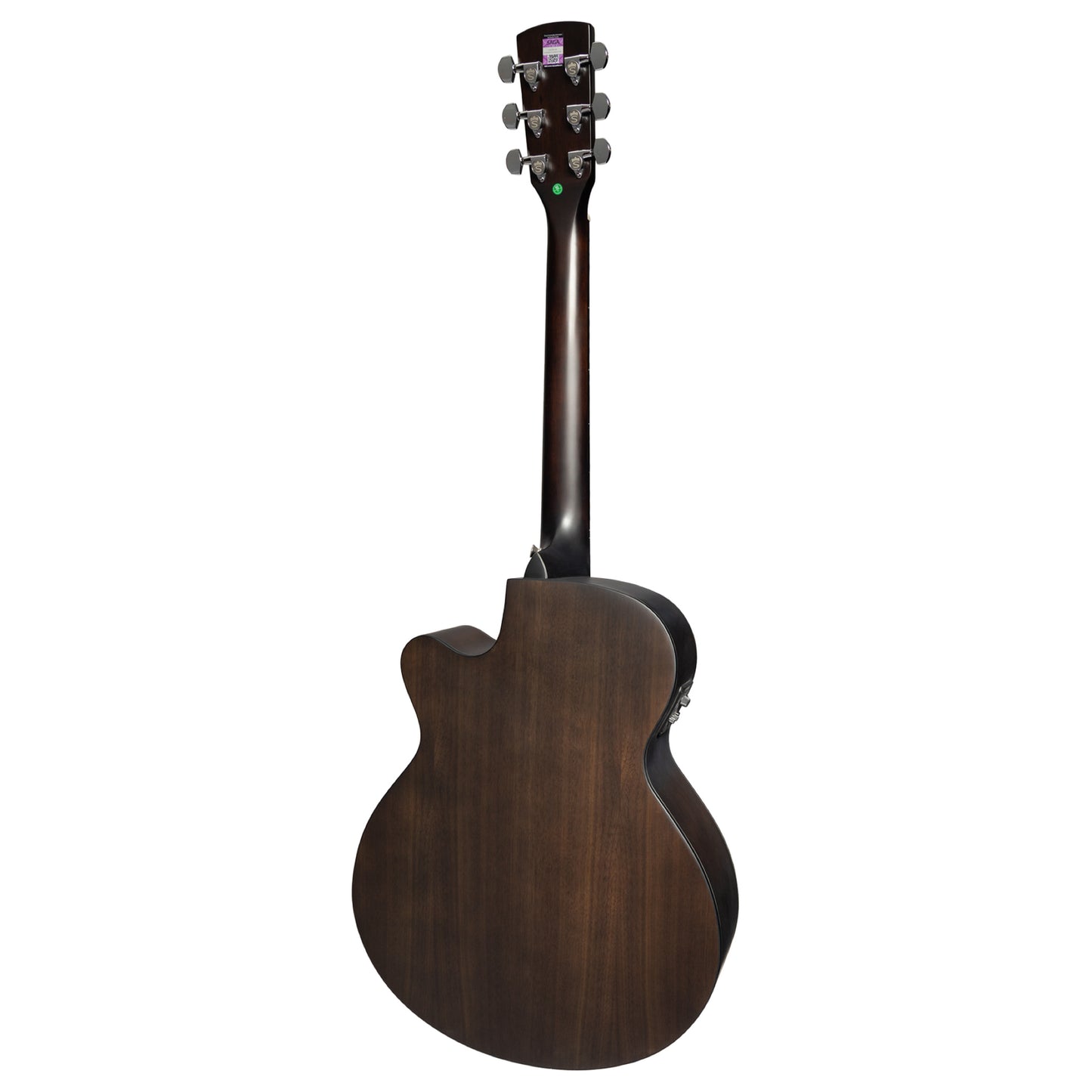 Saga SA800CRE Solid Top Folk Cutaway Acoustic-Electric Guitar with Fishman Pickup and Soft Case — view 2