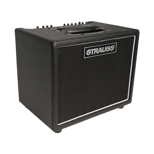 Strauss 60 Watt Acoustic Guitar Combo Amplifier with Effects, Dual Channel, Solid State, XLR/1/4” Inputs, Digital Effects, Compact Design