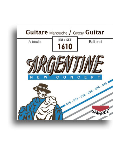 Savarez 1610 Argentine Gypsy Jazz Ball End Guitar String Set Extra Light Gauge (10-45)