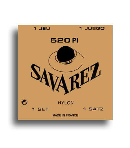 Savarez 520PI Traditional High Tension Classical Guitar String Set with Wound E, B & G