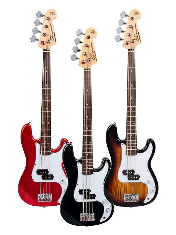 SX 3/4 Size Left Handed Bass Guitar Kit with Amplifier, Tuner, Gig Bag, Strap, and Online Lessons — view 6
