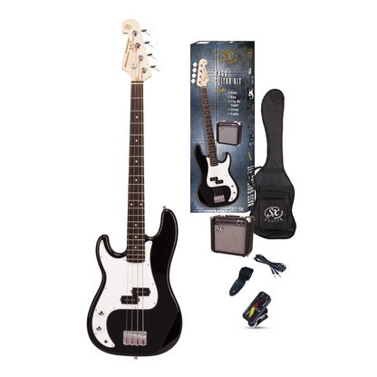 SX P Bass Kit Candy Apple Red with Amplifier, Tuner, Gig Bag, Strap, Lead & Online Lessons — view 5