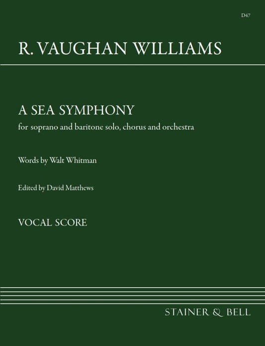 Symphony No 1 Sea Symphony Vocal Score by Ralph Vaughan Williams