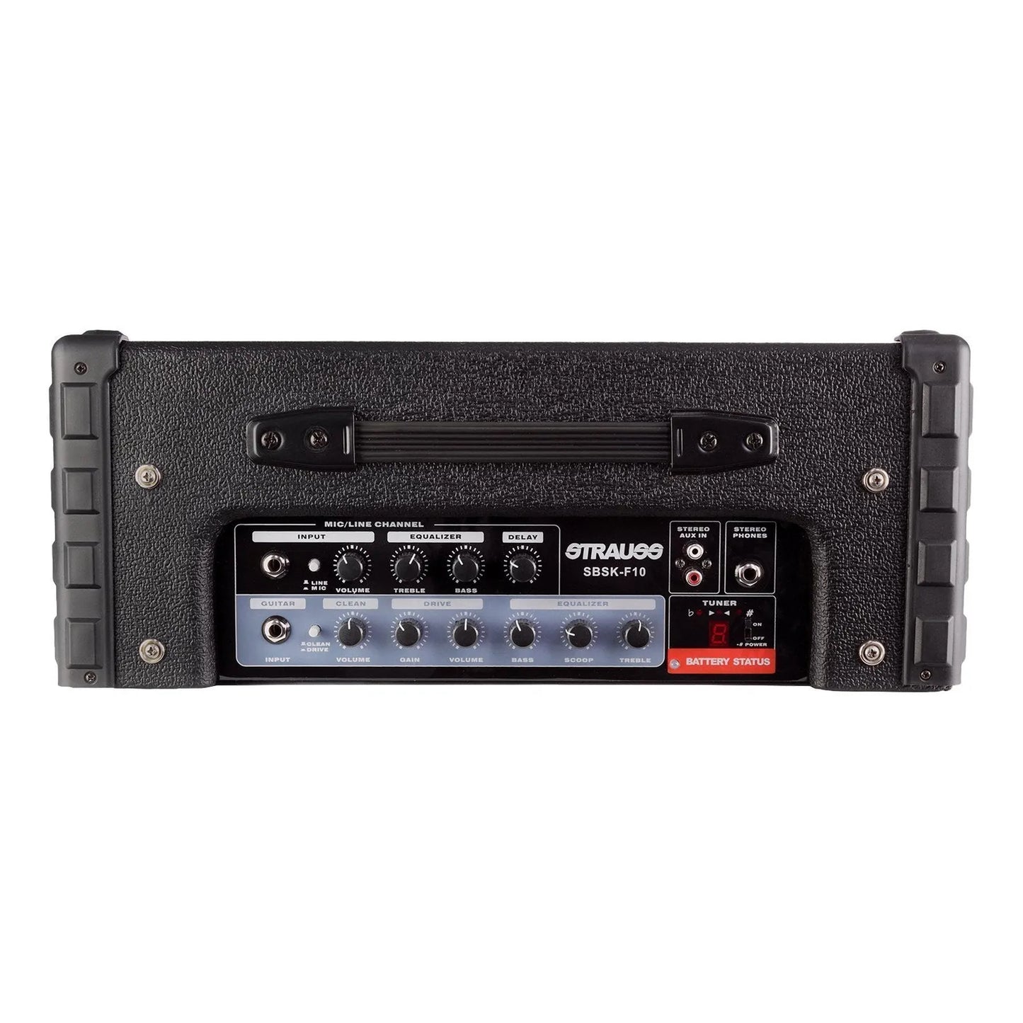 Strauss SBSK-F10 'Busker' 20W Solid State Rechargeable Dual Channel Amplifier - Black — view 2