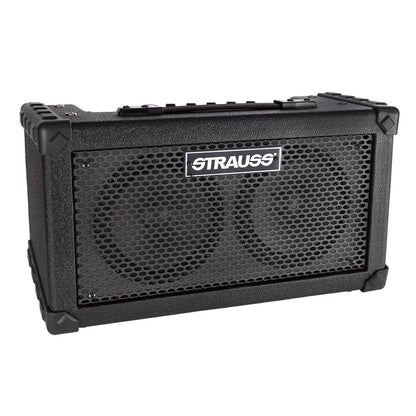Strauss SBSK-F10 'Busker' 20W Solid State Rechargeable Dual Channel Amplifier - Black
