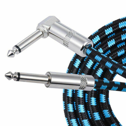 5M Electric Guitar Black and Blue Braided Instrument Cable — view 2