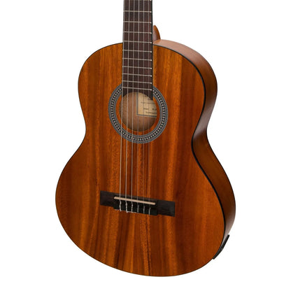 Sanchez SC-36ET-KOA 3/4 Student Acoustic-Electric Classical Guitar with Pickup, Natural Finish, Nylon Strings, Adjustable Truss Rod — view 4