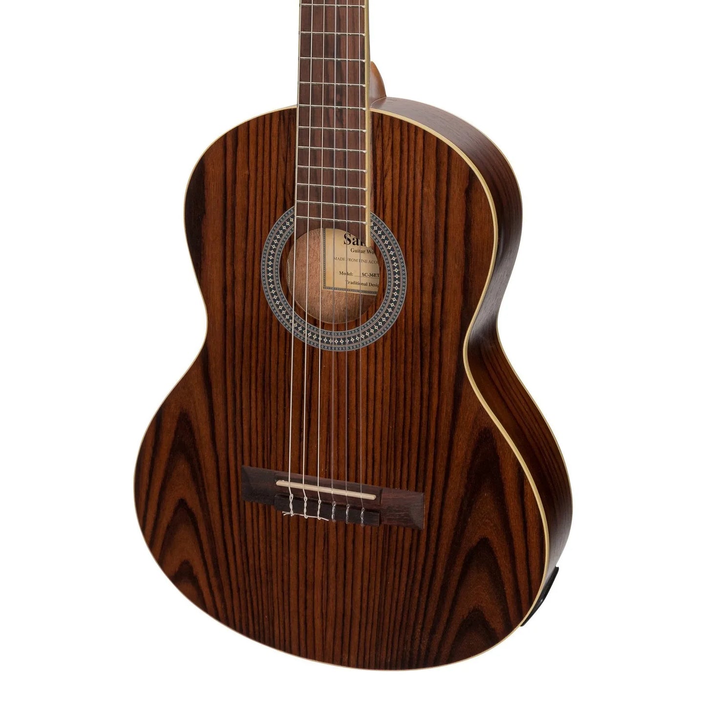 Sanchez SC-36ET-RWD 3/4 Student Acoustic-Electric Classical Guitar with Pickup, Rosewood — view 4