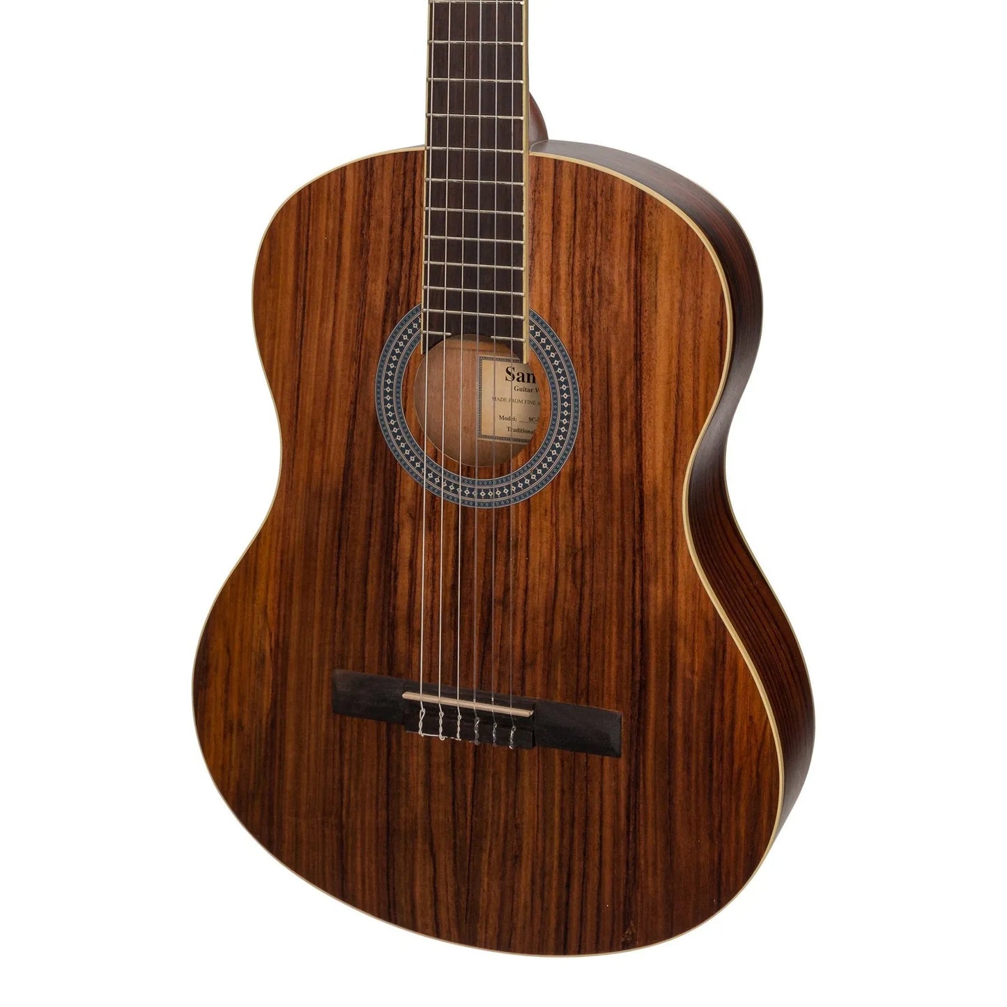 Sanchez SC-39-RWD Full Size Student Classical Guitar - Natural Rosewood, Right Handed, Nylon Strings, 6 String, 25.5" Scale Length — view 4