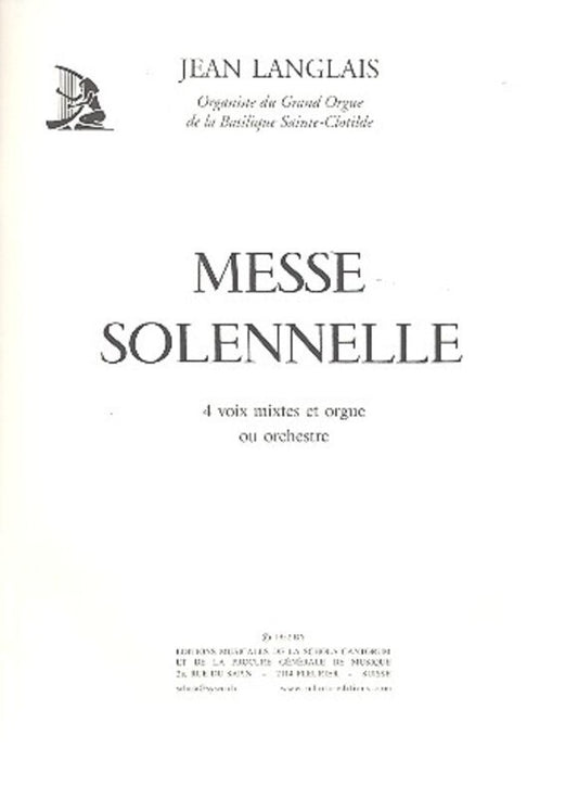 Messe Solennelle SATB Organ Part