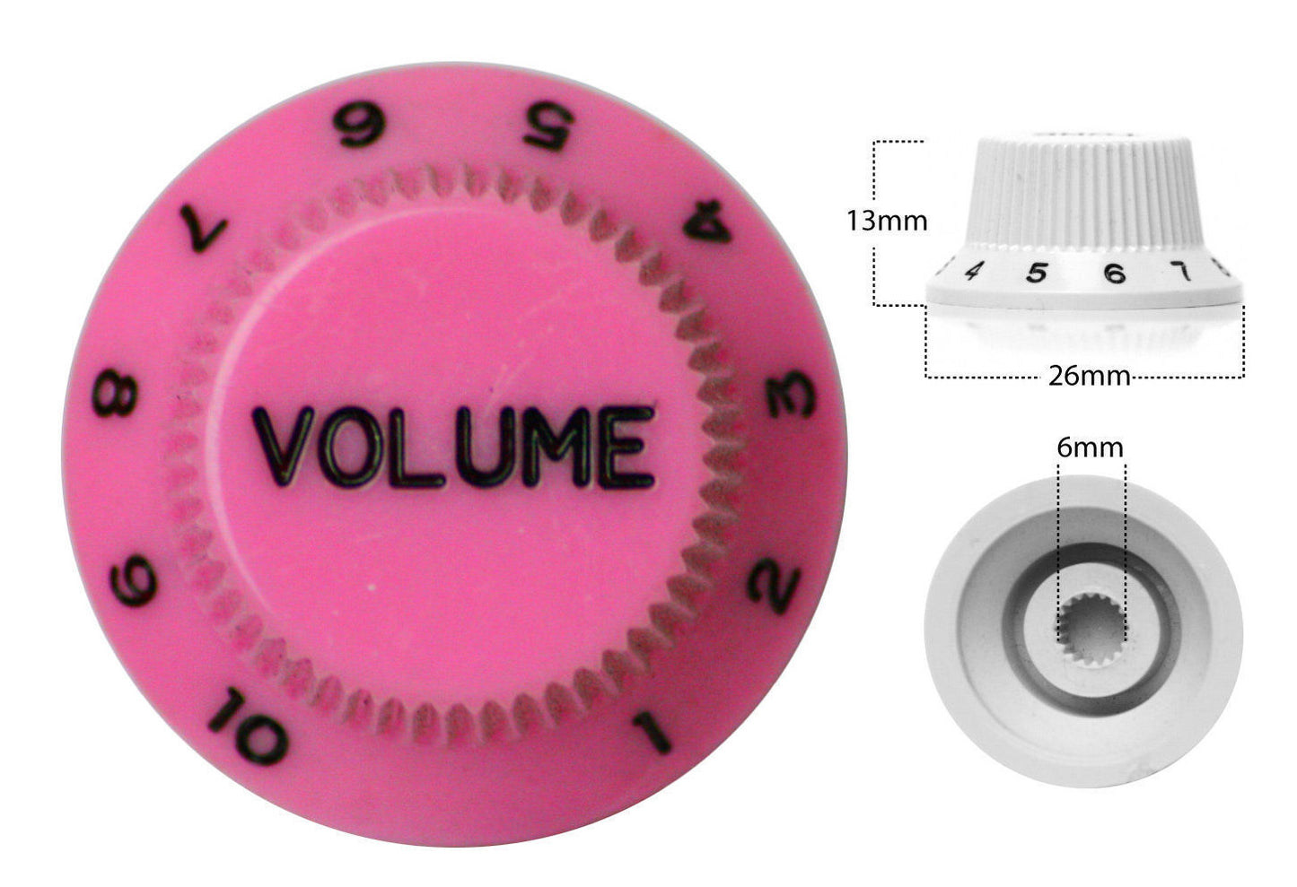 Strat Style Control Volume Knob For Electric Guitar Japanese High Pink