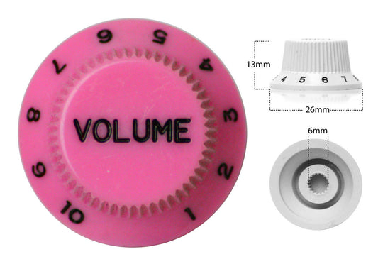Strat Style Control Volume Knob For Electric Guitar Japanese High Pink