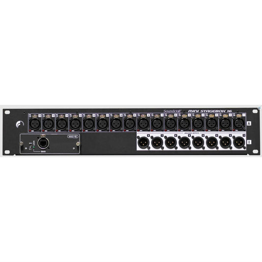 Soundcraft Mini Stagebox 16R - 16 Analog Inputs, 8 Outputs, 2U Rack Mount, Stage Connectivity Solution, Cost-Effective Design