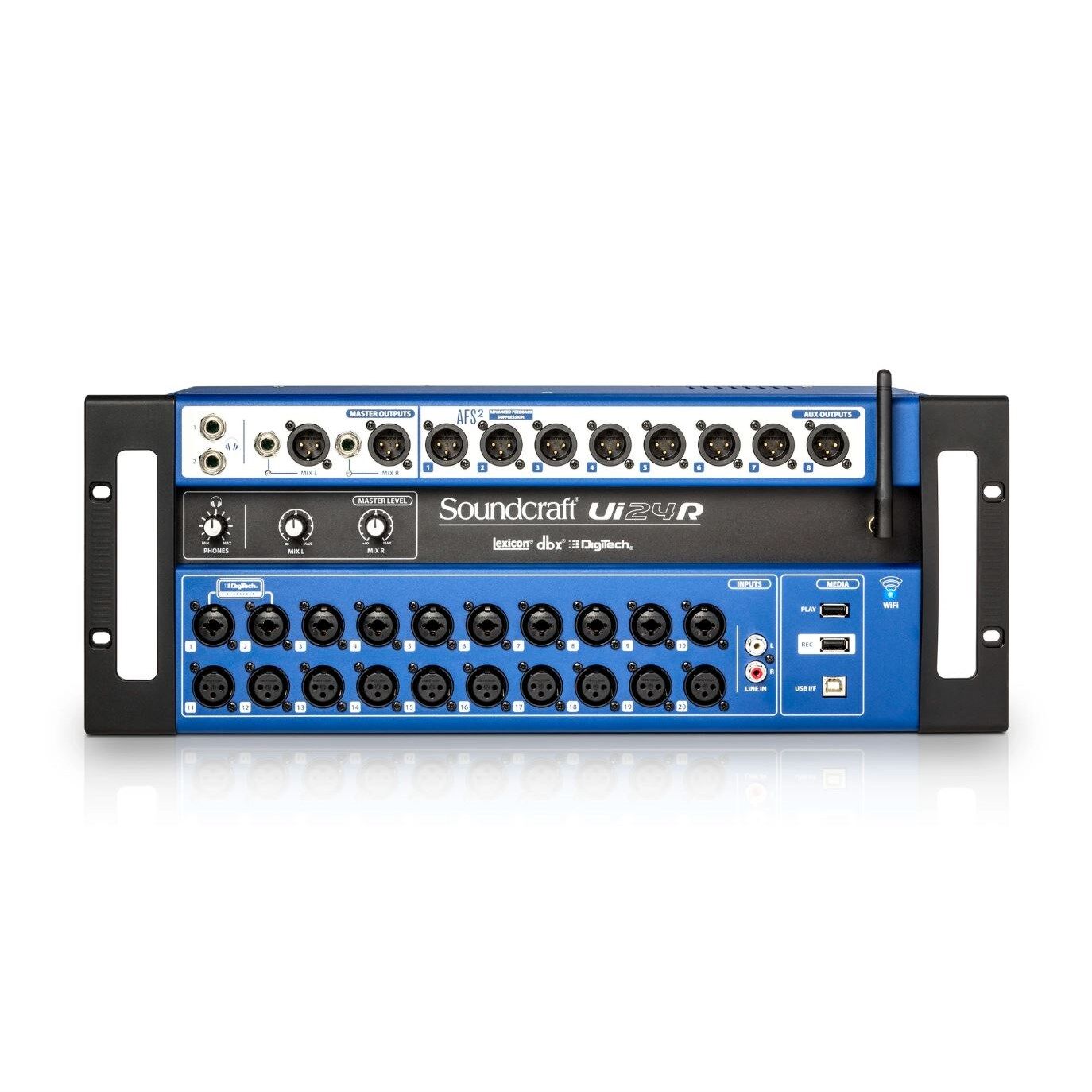 Soundcraft Ui24R 24-Channel Digital Mixer & USB Recorder with Wireless Control, Rack-Mountable, Dual-Band Wi-Fi, Multi-Track Recording