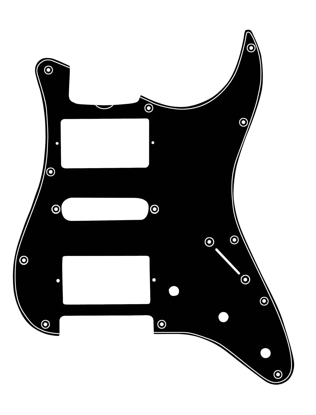 Eagle Strat Style Scratchplate HSH Black/White/Black