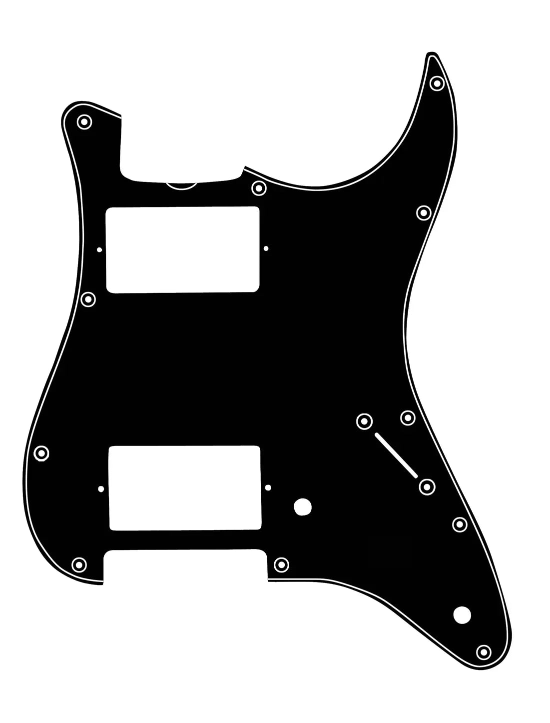 Eagle Strat Style Scratchplate HH Black/White/Black