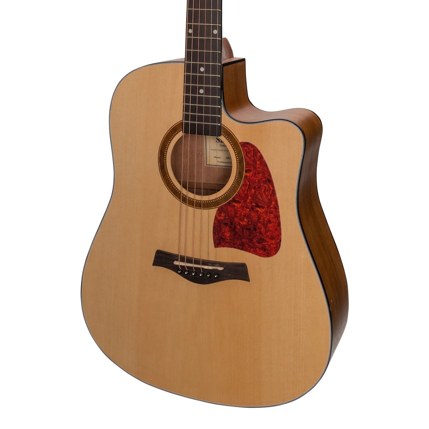 Sanchez SDC-18-SA Acoustic-Electric Dreadnought Cutaway Guitar Natural Satin — view 4