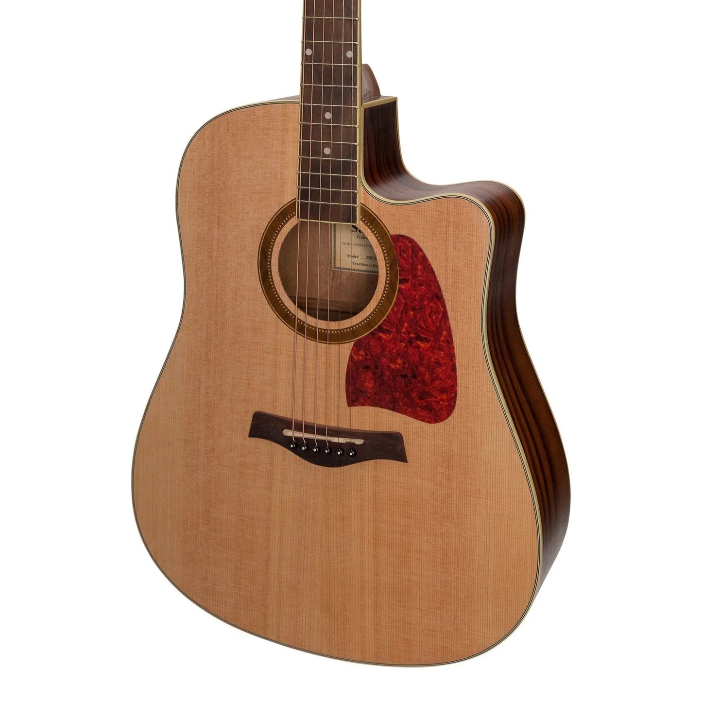 Sanchez SDC-18-SR Acoustic-Electric Dreadnought Cutaway Guitar Natural Satin — view 5