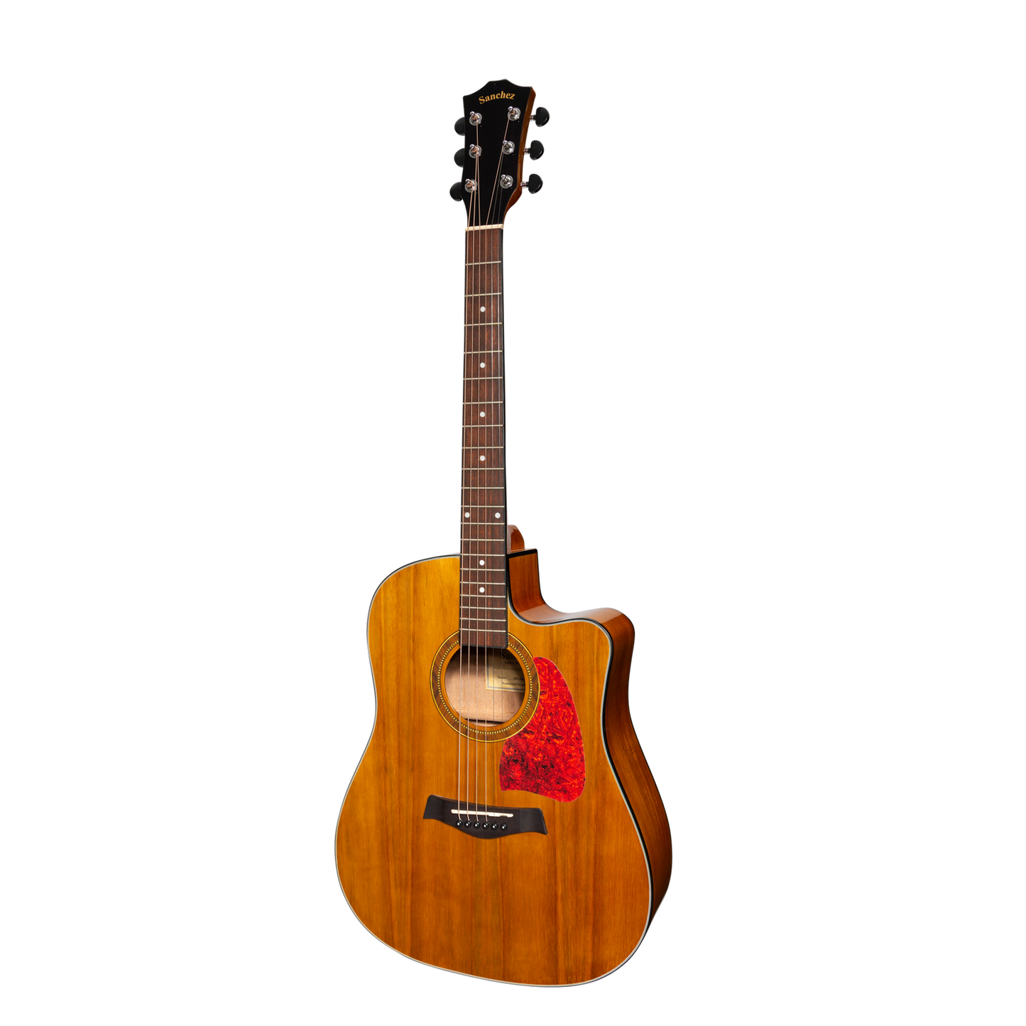 Sanchez SDC-18G-ACA Acoustic-Electric Dreadnought Cutaway Guitar Gloss Acacia