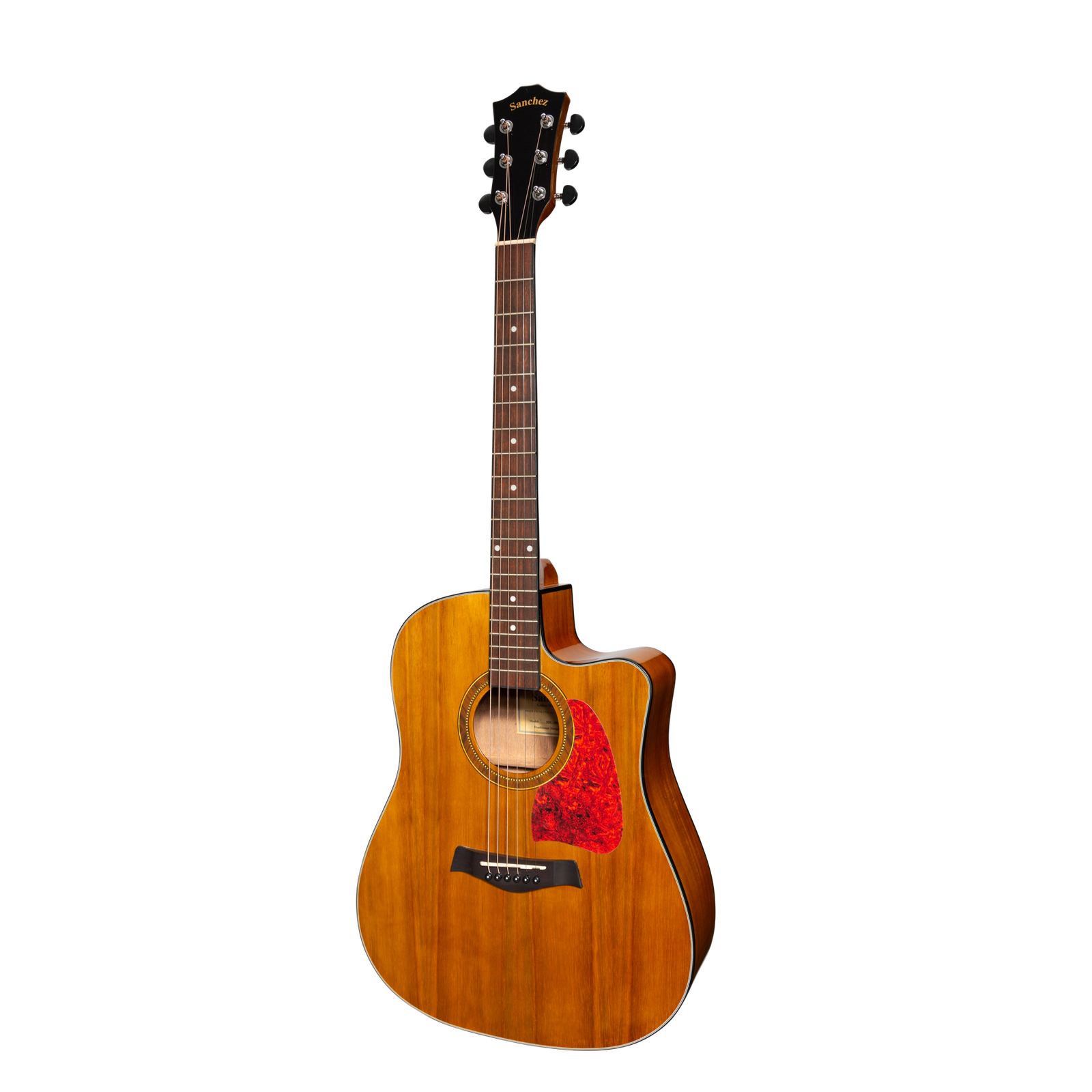 Sanchez SDC-18G-ACA Acoustic-Electric Dreadnought Cutaway Guitar Gloss Acacia