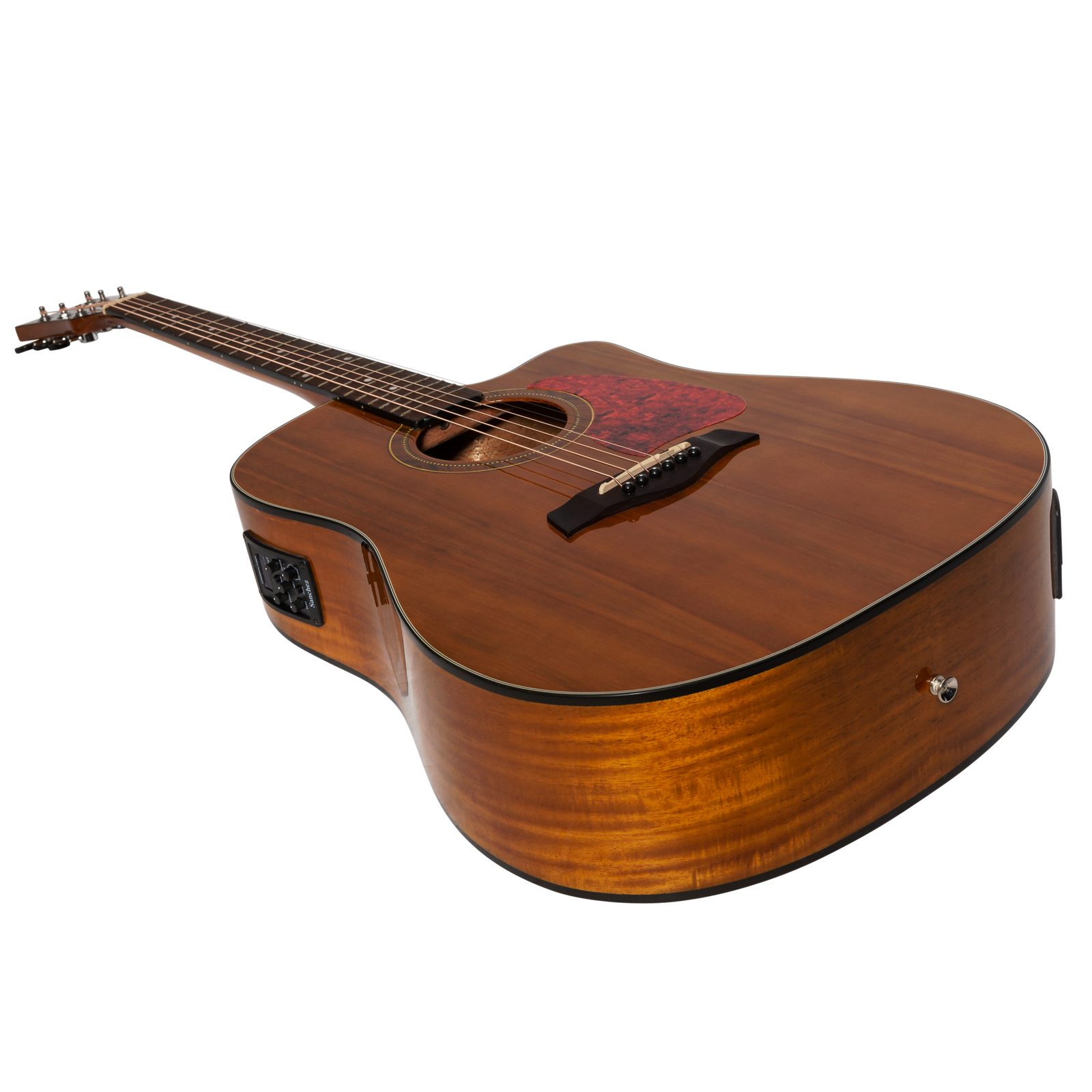 Sanchez SDC-18G-ACA Acoustic-Electric Dreadnought Cutaway Guitar Gloss Acacia — view 3