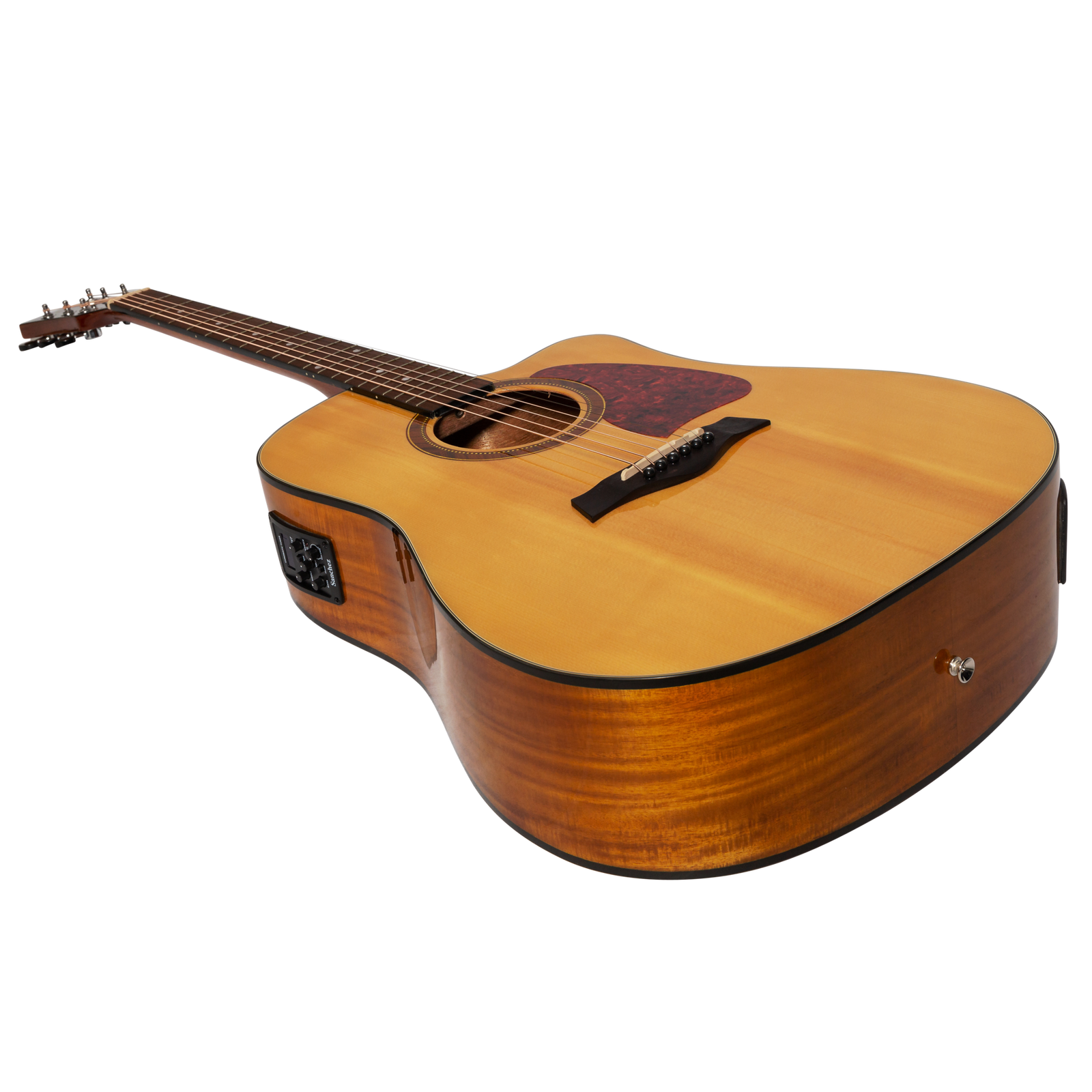 Sanchez SDC-18G-SA Acoustic-Electric Dreadnought Cutaway Guitar Gloss Spruce/Acacia — view 3