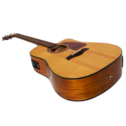 Sanchez SDC-18G-SA Acoustic-Electric Dreadnought Cutaway Guitar Gloss Spruce/Acacia — view 3