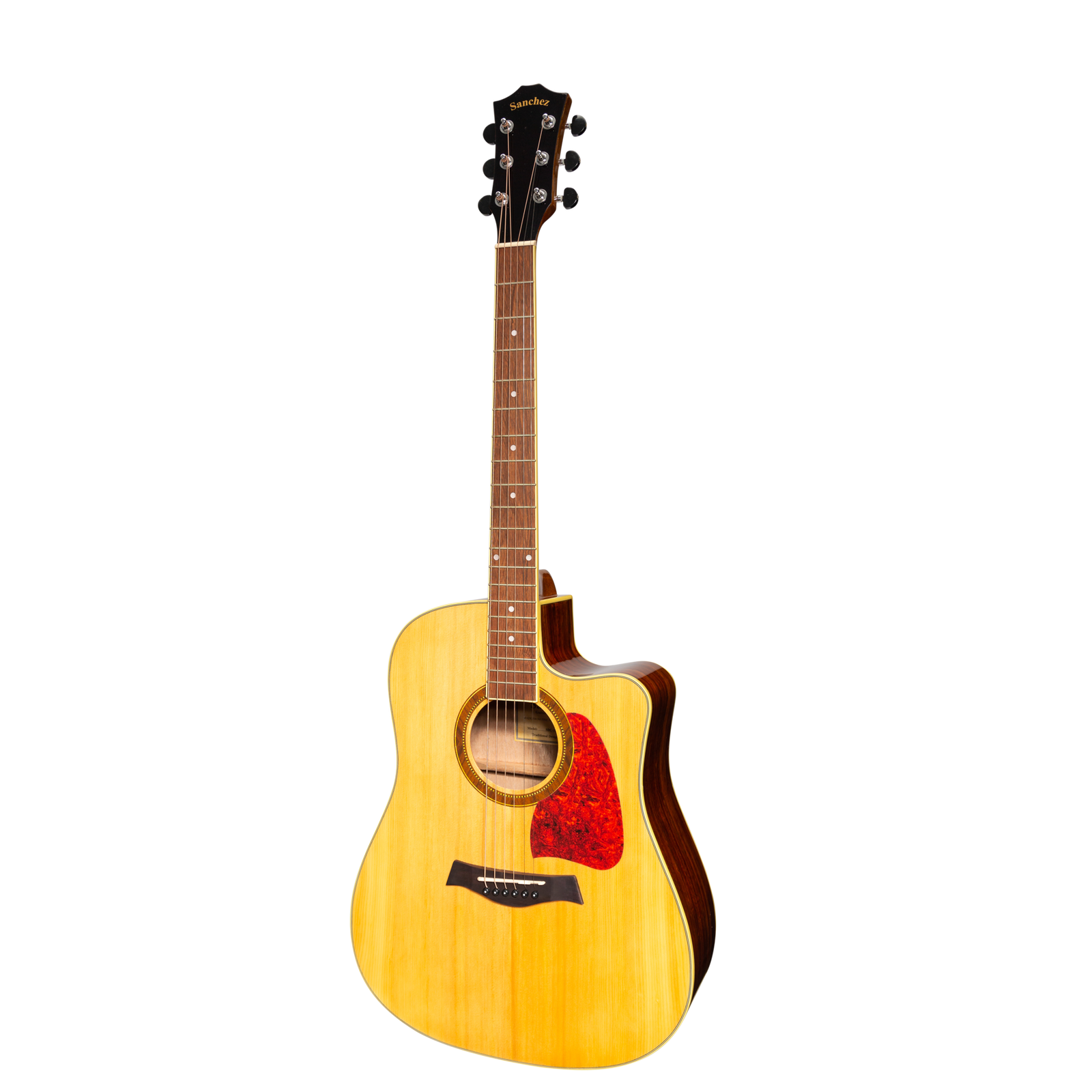 Sanchez SDC-18G-SR Acoustic-Electric Dreadnought Cutaway Guitar Gloss Spruce/Rosewood