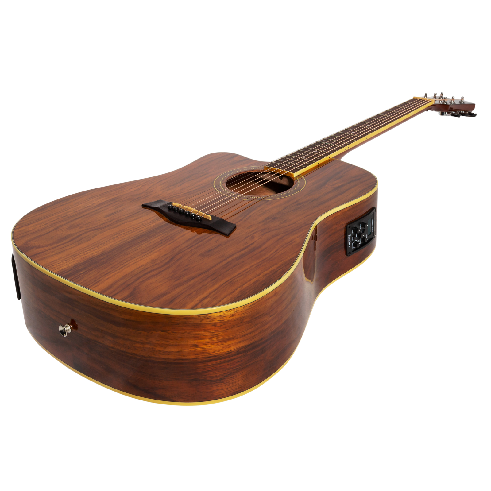 Sanchez SDC-18LG-RWD Left Handed Acoustic-Electric Dreadnought Cutaway Guitar Gloss Rosewood — view 3