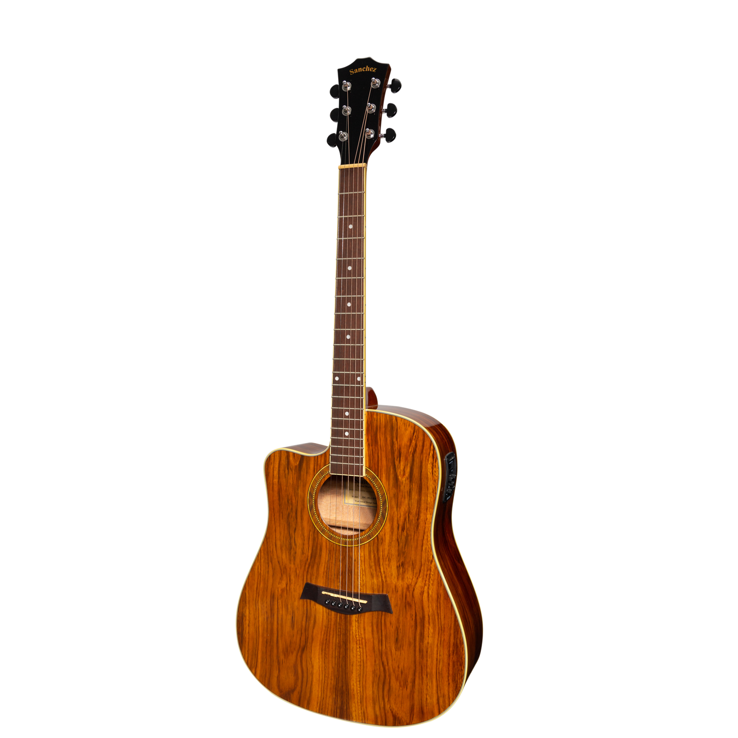 Sanchez SDC-18LG-RWD Left Handed Acoustic-Electric Dreadnought Cutaway Guitar Gloss Rosewood
