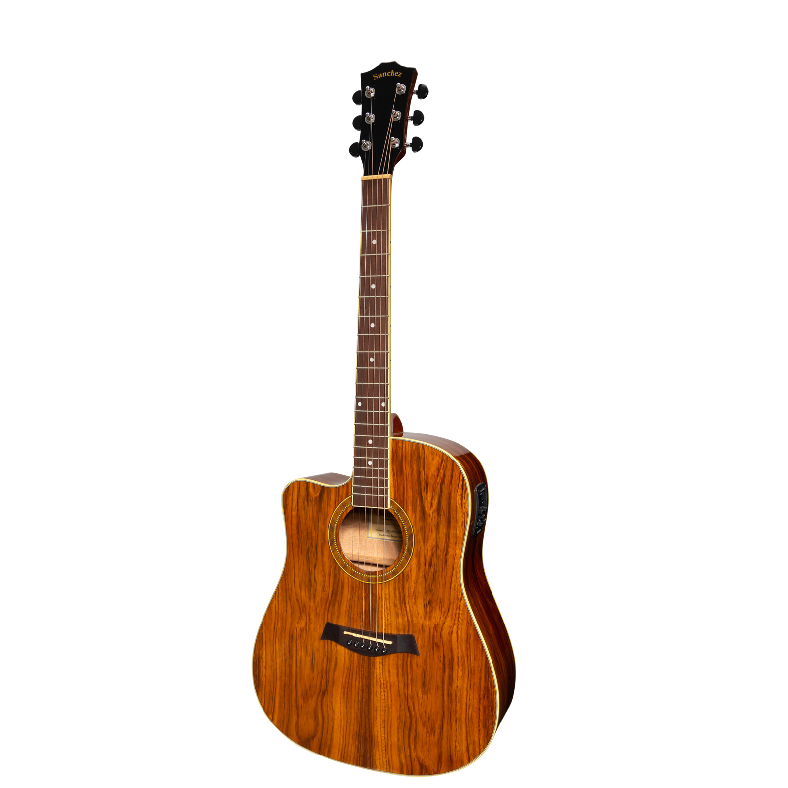 Sanchez SDC-18LG-RWD Left Handed Acoustic-Electric Dreadnought Cutaway Guitar Gloss Rosewood