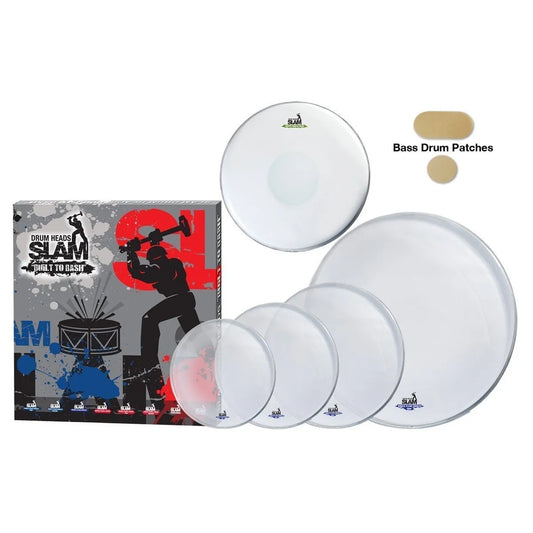 Slam SDHP-1PCL-TF Single Ply Clear Drum Head Pack (10"/12"/14"/14" Snare/20" BD)