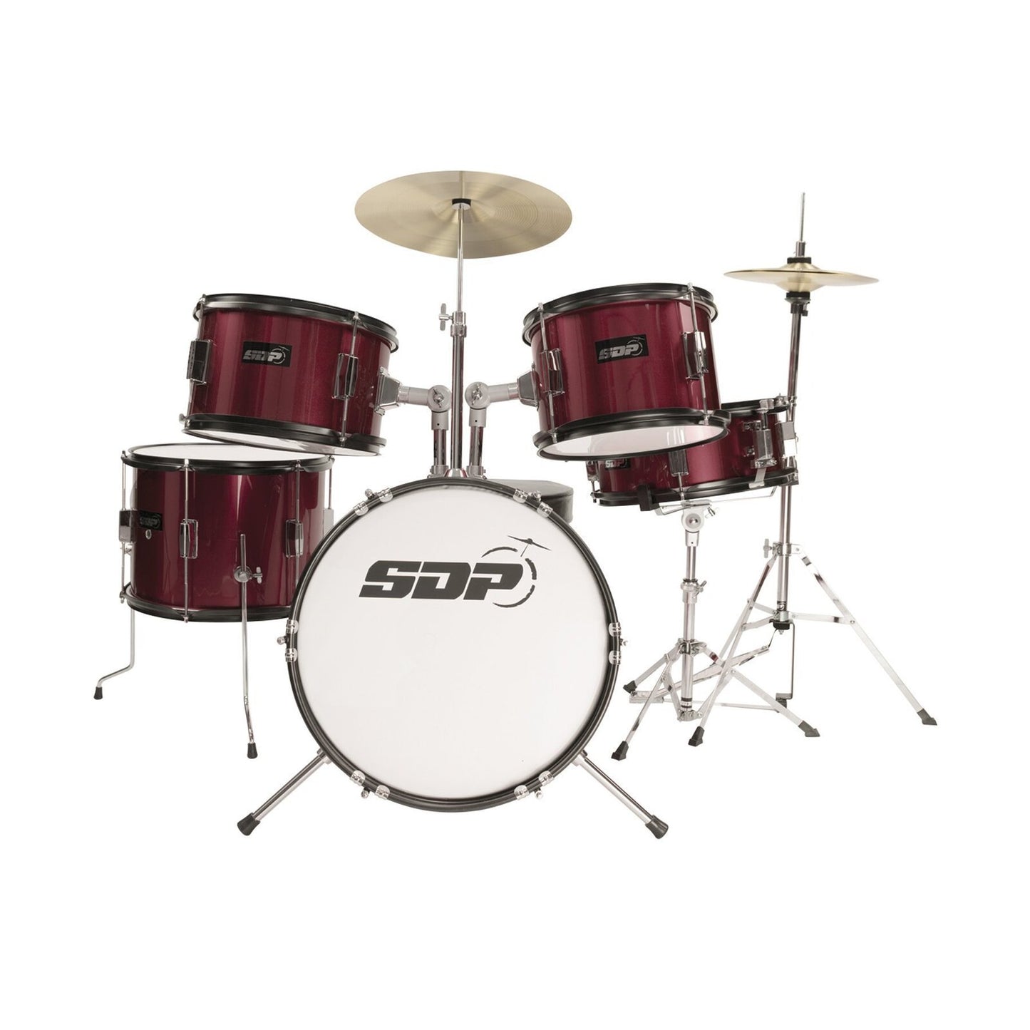 Sonic Drive Premium 5-Piece Middy Drum Kit (Metallic Wine Red)