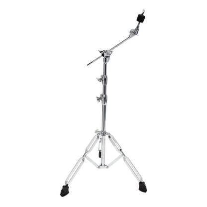 Sonic Drive SDP-BCS-3X Heavy Duty Boom Cymbal Stand, Height Adjustable, Double Braced, Chrome Finish, 93cm to 150cm Height, 44cm Boom Arm