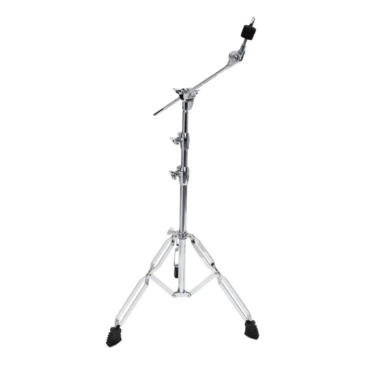 Sonic Drive SDP-BCS-3X Heavy Duty Boom Cymbal Stand, Height Adjustable, Double Braced, Chrome Finish, 93cm to 150cm Height, 44cm Boom Arm