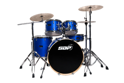 Sonic Drive Pro Series 5-Piece Drum Kit with Silent Cymbals - Metallic Blue