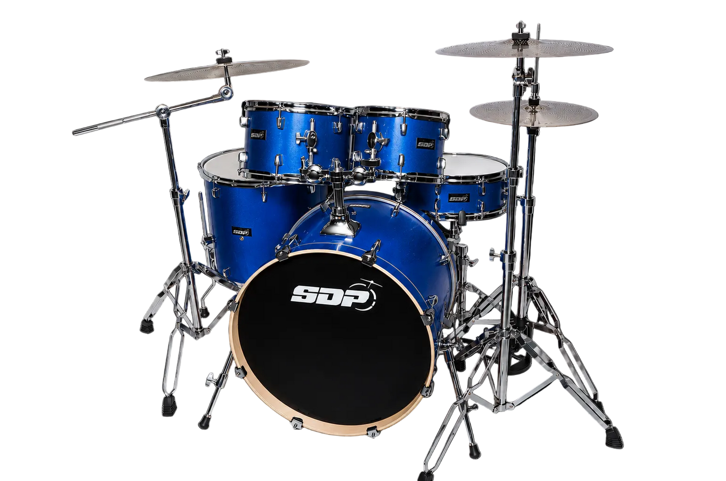 Sonic Drive Pro Series 5-Piece Drum Kit with Silent Cymbals - Metallic Blue — view 2