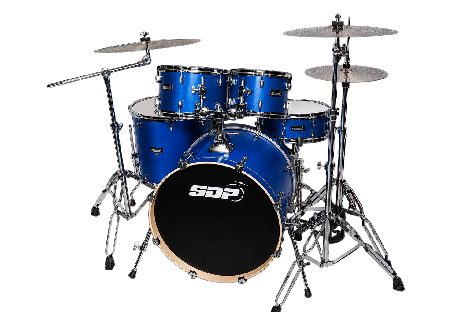 Sonic Drive Pro Series 5-Piece Drum Kit with Silent Cymbals - Metallic Blue — view 2